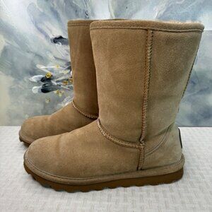 Bearpaw Womens Size 8 Tan Suede Shearling Boots Sherpa Lined